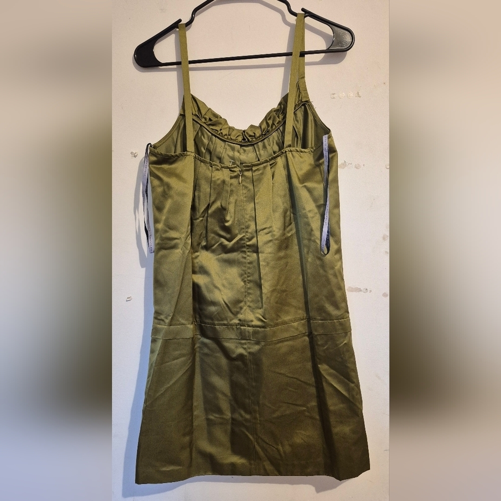 Vera Wang Olive Green Dress with Black Accents - Picture 3 of 9